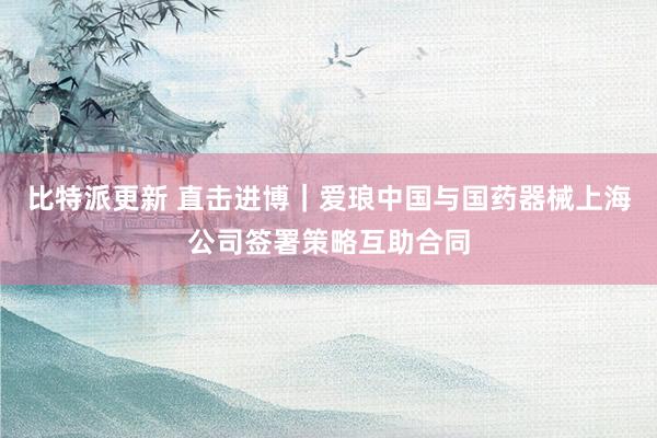 比特派更新 直击进博｜爱琅中国与国药器械上海公司签署策略互助合同