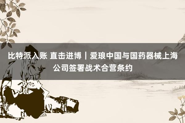 比特派入账 直击进博｜爱琅中国与国药器械上海公司签署战术合营条约