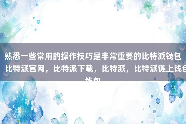 熟悉一些常用的操作技巧是非常重要的比特派钱包，比特派官网，比特派下载，比特派，比特派链上钱包