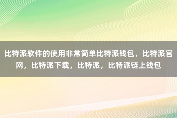 比特派软件的使用非常简单比特派钱包，比特派官网，比特派下载，比特派，比特派链上钱包