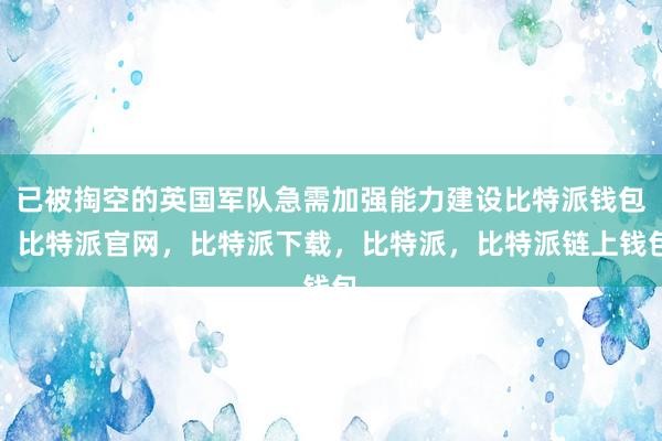 已被掏空的英国军队急需加强能力建设比特派钱包，比特派官网，比特派下载，比特派，比特派链上钱包