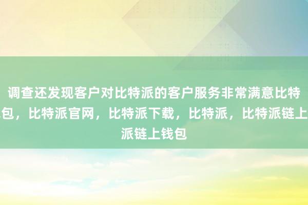 调查还发现客户对比特派的客户服务非常满意比特派钱包，比特派官网，比特派下载，比特派，比特派链上钱包